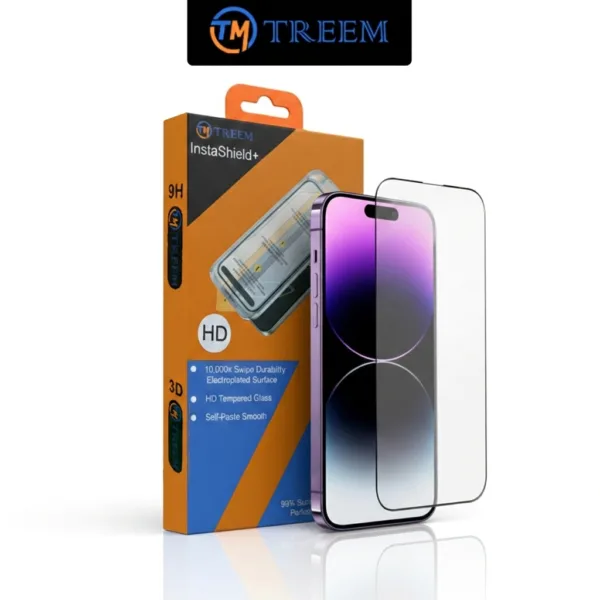 TREEM InstaShield+ iPhone 17 /16 /15 Series HD Clear Tempered Glass Screen Protector (with Self-Paste installation Kit)